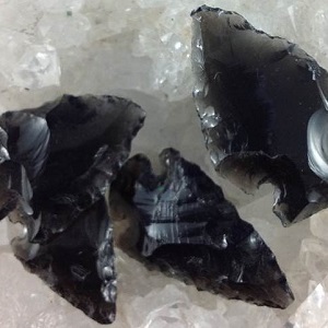 Carvings - by piece Arrowhead Black Obsidian 2”