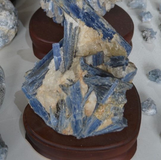 Kyanite Blue Kyanite – Wood Base