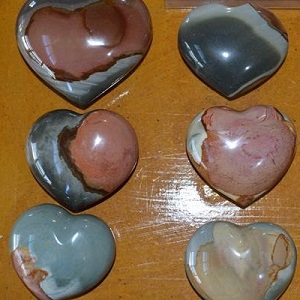 Hearts - by weight Polychrome Jasper Heart