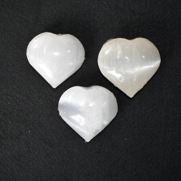 Hearts - by piece Selenite White Heart – Medium